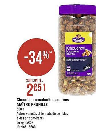 chouchou cacahuètes sucrées maître prunille