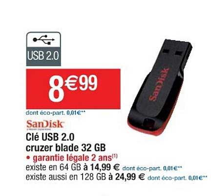 clé usb 2.0 cruzer blade 32 gb sandisk