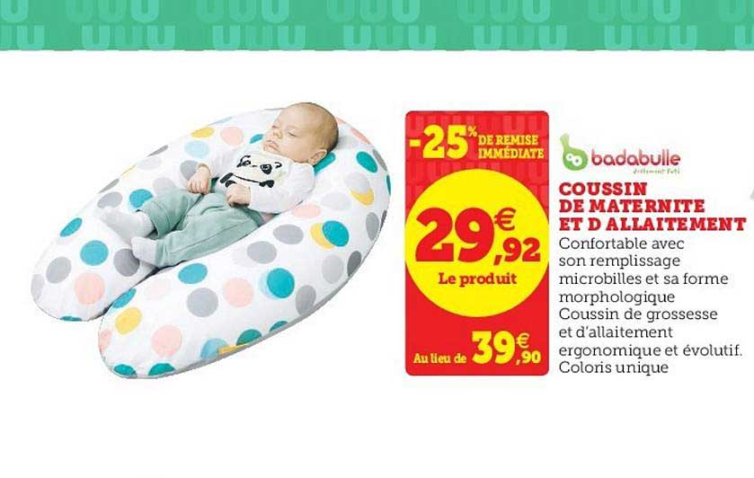 coussin de maternité et d'allaitement -25% de remise immédiate