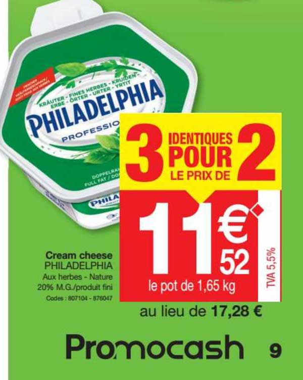 cream cheese philadelphia 3 identiques pour le prix de 2