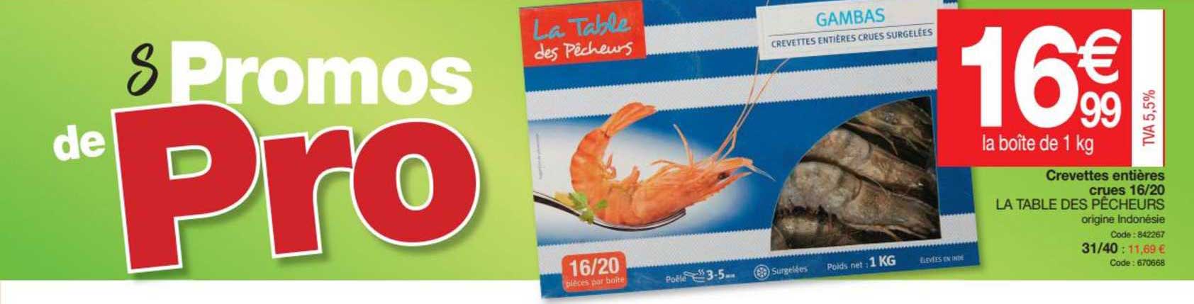 crevettes entières crues 16 20 la table des pêcheurs