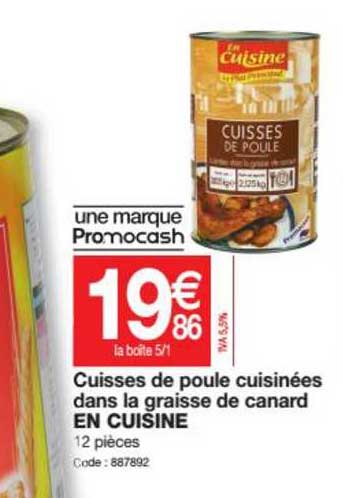 cuisses de poule cuisinées dans la graisse de canard en cuisine