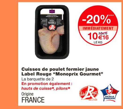 cuisses de poulet fermier jaune label rouge gourmet -20% immédiatement