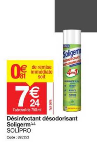 désinfectant désodorisant soligerm solipro
