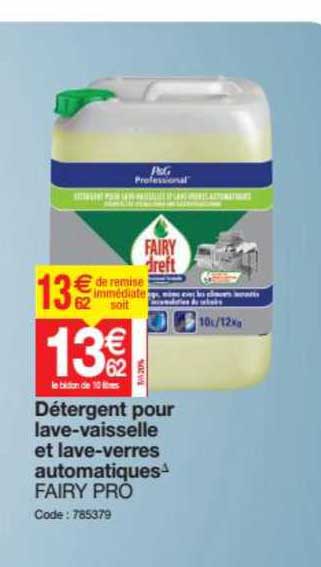 détergent pour lave vaisselle et lave verres automatiques fairy pro
