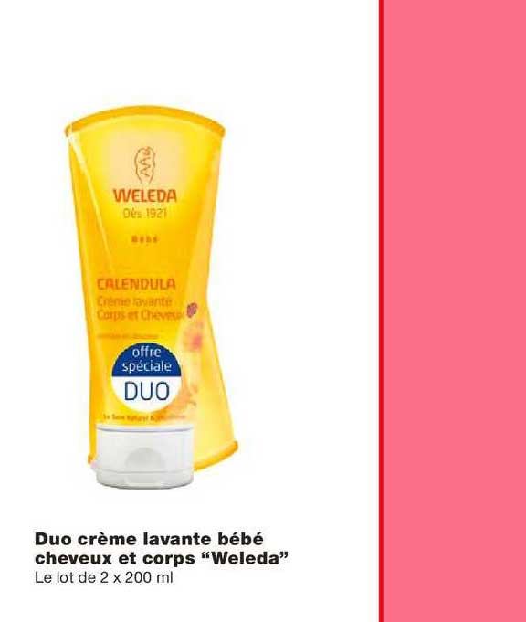 duo crème lavante bébé cheveux et corps weleda