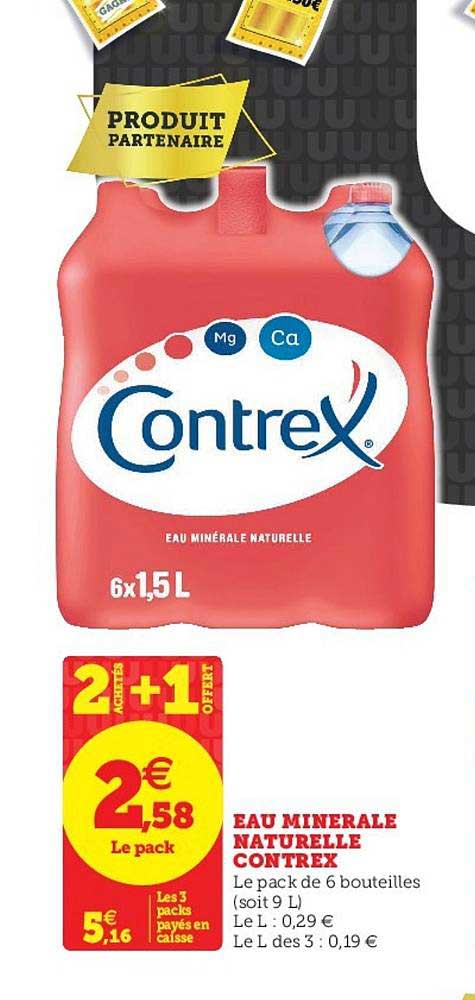 Eau Minérale Naturelle Contrex 2+1 Offert