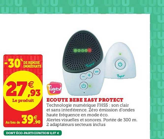 écoute Bébé Easy Protect Tigex -30% De Remise Immédiate