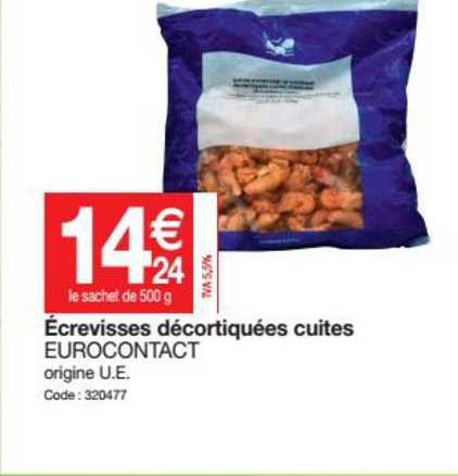 écrevisses décortiquées cuites eurocontact