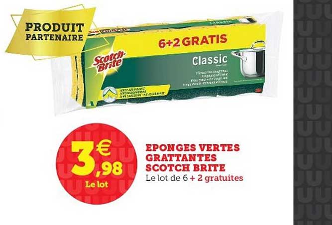 éponges vertes grattantes scotch brite