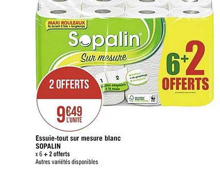 essuie tout sur mesure blanc sopalin