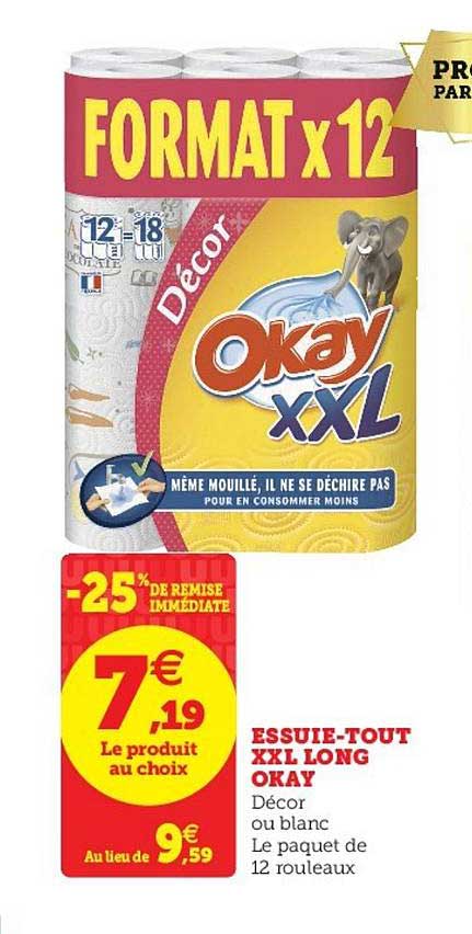 essuie tout xxl long okay  -25% de remise immédiate
