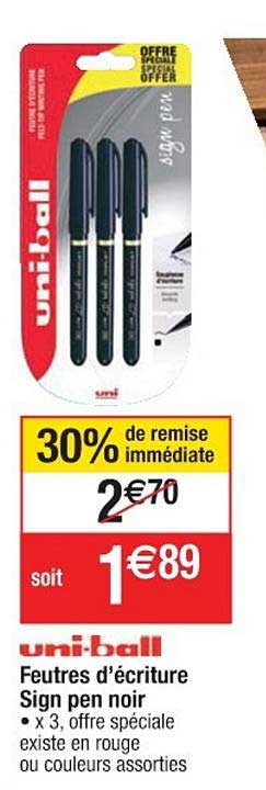 feutres d'écriture sign pen noir 30% de remise immédiate