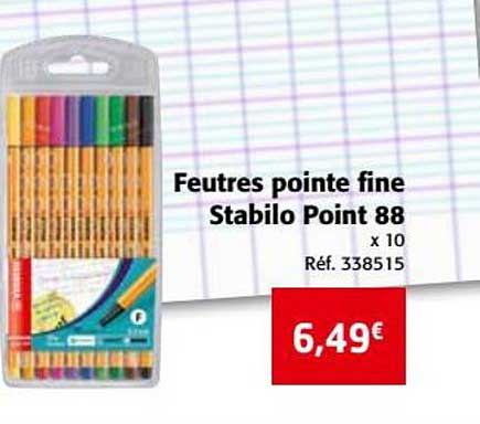 feutres pointe fine stabilo point 88