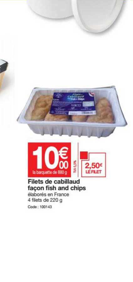 filets de cabillaud façon fish and chips