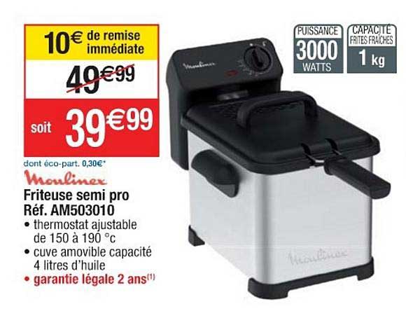 friteuse semi pro réf. am503010 moulinex