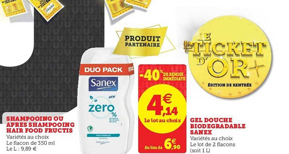 gel douche biodégradable sanex -40% de remise immédiate