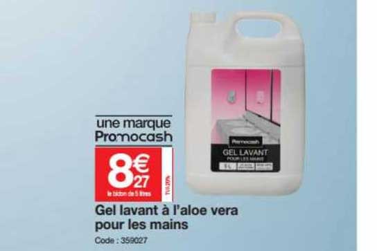 gel lavant à l'aloe vera pour les mains