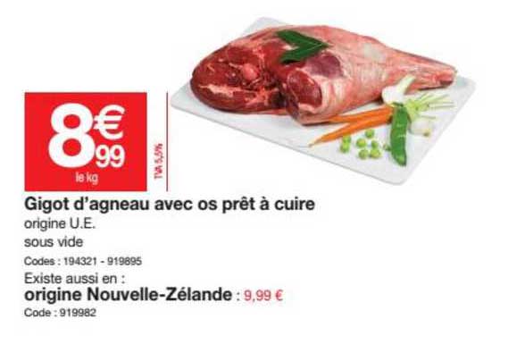 gigot d'agneau avec os prêt à cuire