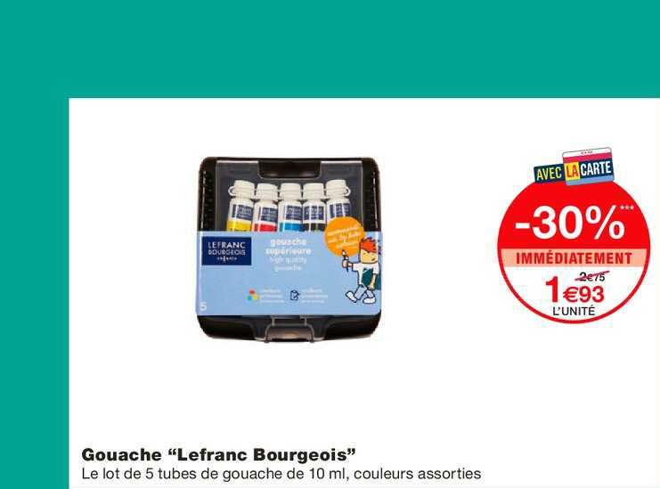 gouache lefranc bourgeois -30% immédiatement