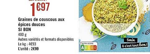 graines de couscous aux épices douces si bon