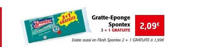 gratte éponge spontex  3+1 gratuite