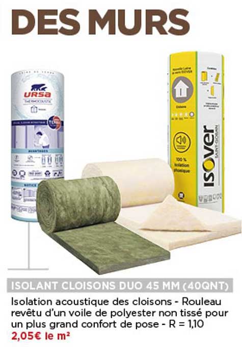 isolant cloisons duo 45 mm (40qnt)