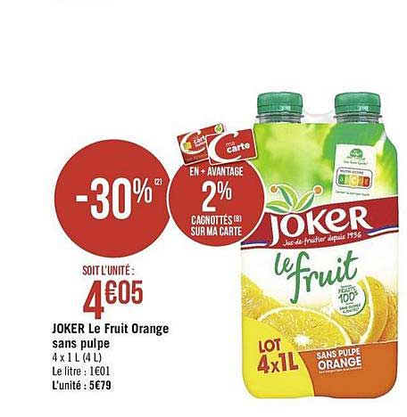 Joker Le Fruit Orange Sans Pulpe