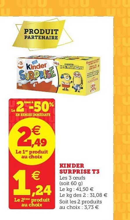 Kinder Surprise T3 Le 2ème à -50% En Remise Immédiate