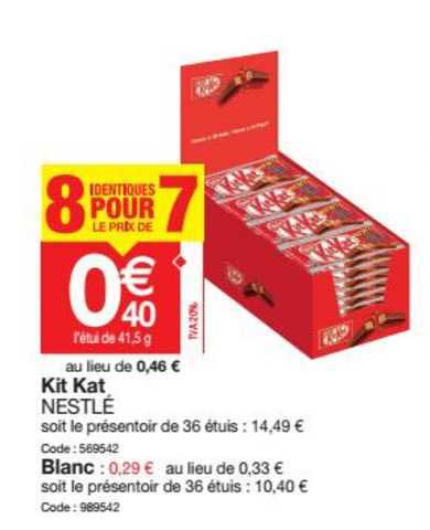 kit kat nestlé 8 identiques pour le prix de 7