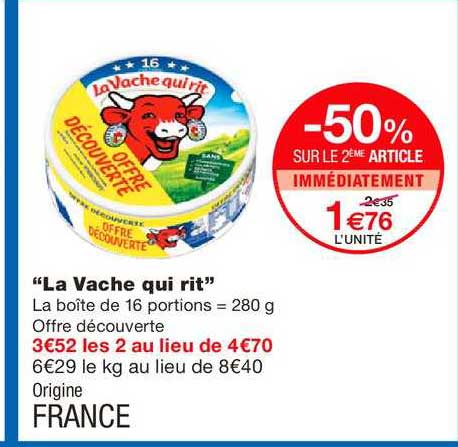 la vache qui rit  -50% sur le 2e