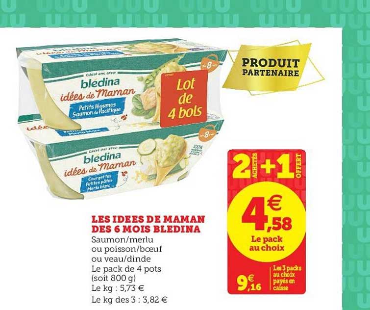 les idées de maman dès 6 mois blédina 2 achetés + 1 offert