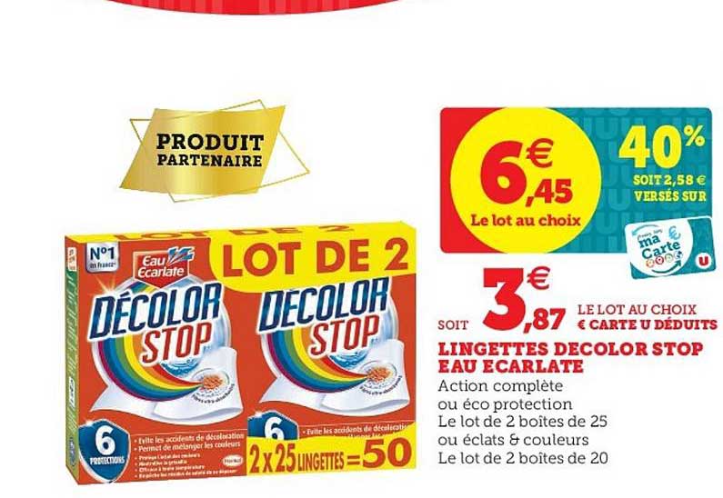 lingette décolor stop eau écarlate