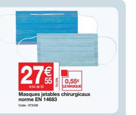 masque jetables chirurgicaux norme en 14683