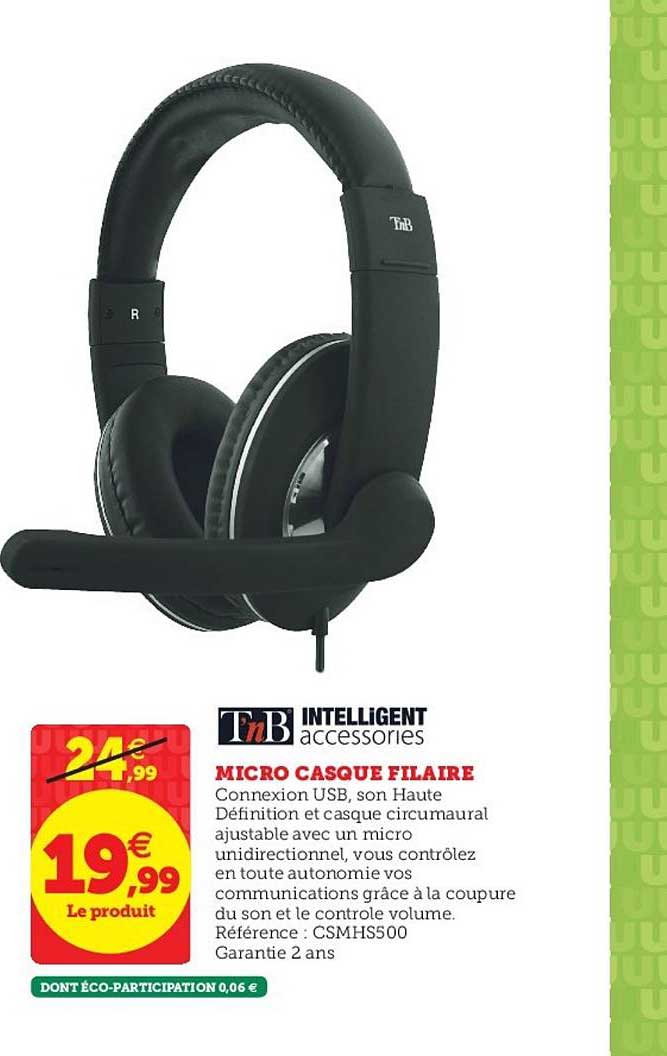Micro Casque Filaire T'nb