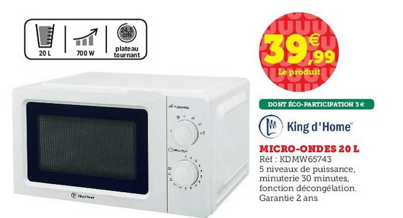 micro ondes 20 l king d'home