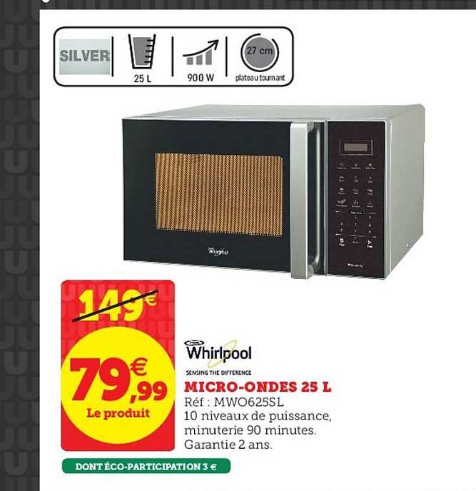 micro ondes 25 l whirlpool