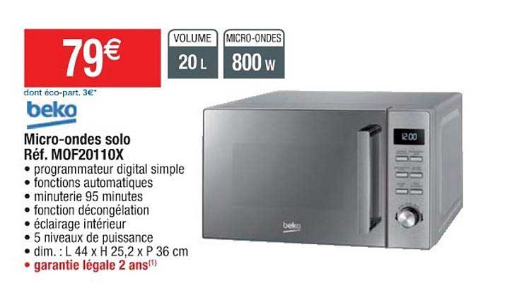 micro ondes solo réf. mof20110x beko