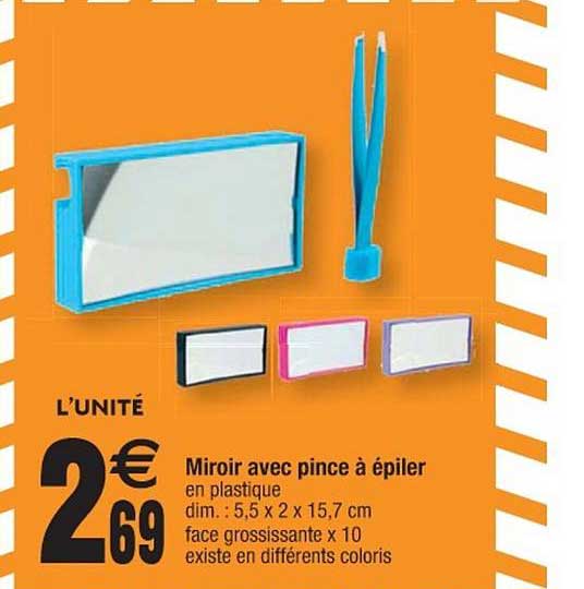 miroir avec pince à épiler