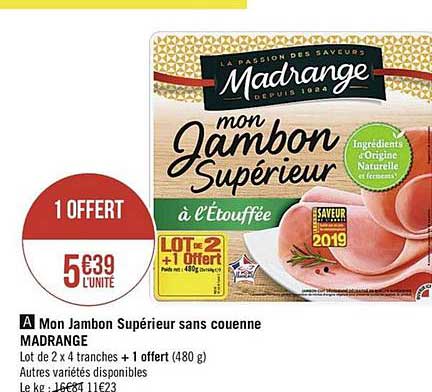 mon jambon supérieur sans couenne madrange