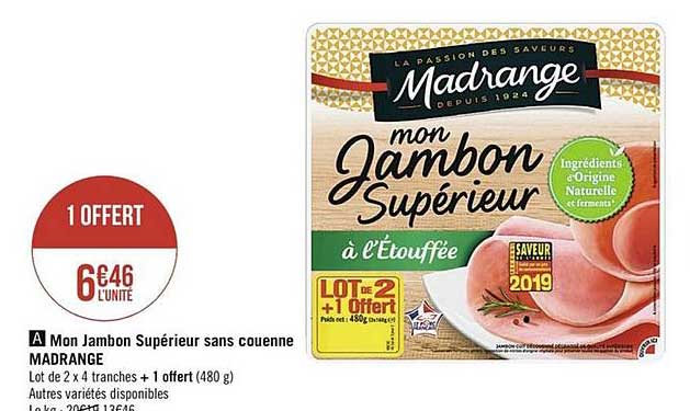 mon jambon supérieur sans couenne madrange