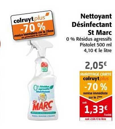 nettoyant désinfectant st marc -70% remise immédiate
