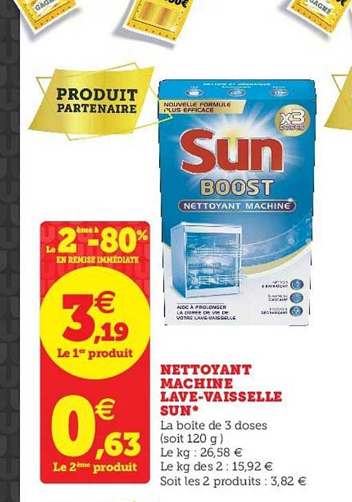 Nettoyant Machine Lave Vaisselle Sun Le 2ème à -80% En Remise Immédiate