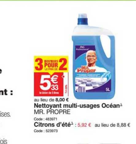 nettoyant multi usages océan mr. propre 3 identiques pour le prix de 2