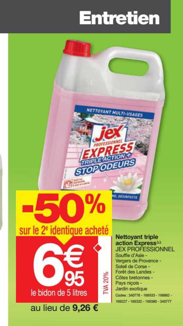 nettoyant triple action express jex professionnel -50% sur le 2e identique acheté