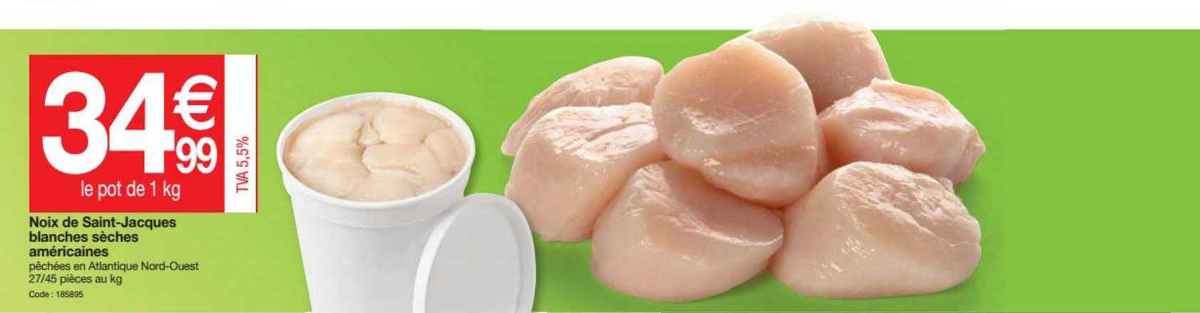 noix de saint jacques blanches sèches américaines