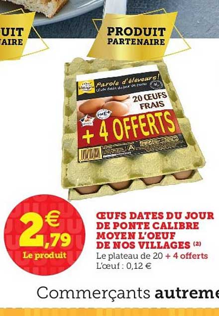 oeufs dates du jour de ponte calibre moyen l'oeuf de nos villages