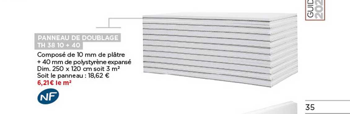 Panneau De Doublage Th 38 10 + 40 Nf