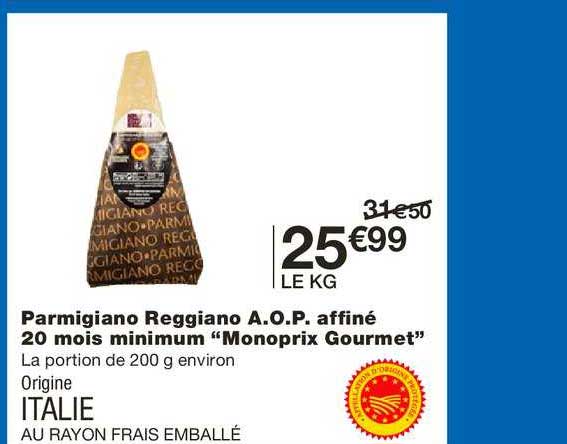 parmigiano reggiano aop affiné 20 mois minimum goumet