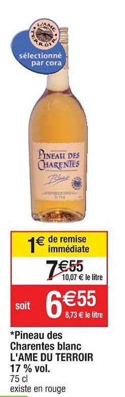 pineau des charentes blanc l’âme du terroir 17% vol.
